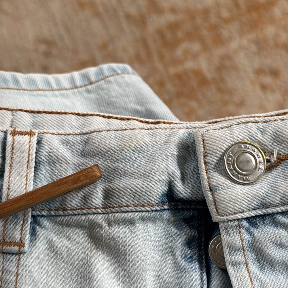 Isabel Marant Oreta Denim High Rise 100% Cotton Button Fly Shorts Size 40 (US30) - Picture 10 of 14